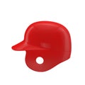 Red color Baseball helmet on white background. 3D illustration Royalty Free Stock Photo