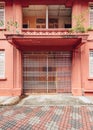 Red color chinese colonial buildings decorated in Malacca City, Malacca, Malaysia Royalty Free Stock Photo