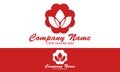 Red Color Color Love Petal Abstract Flower Logo Design