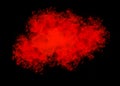 Red color dust particle explosion cloud on black background.color powder splash Royalty Free Stock Photo