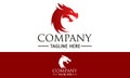 Red Color Fantasy Dragon Head Logo Design Royalty Free Stock Photo