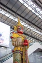 Red color giant Sculptures inside Suvarnabhumi International Airport Samutprakan, Thailand