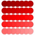 Red color gradient dots array. Vector graphic design. Simple circular pattern.