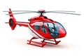 Red Color Helicopter Air Medical Service Air Transport. Generative AI