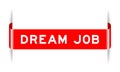 Red inserted label banner with word dream job on white background Royalty Free Stock Photo