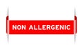 Red inserted label banner with word non allergenic on white background