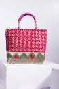 Red color ladies hand bag Royalty Free Stock Photo