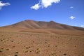 The red color of the landscapes of the Puna, Argentina Royalty Free Stock Photo
