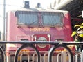 Red color Linke Hofmann Busch LHB High speed Coach passenger coach of Indian Railways. The coaches were imported from Germany