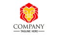 Red Color Lion Head Logo Design