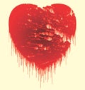 Red color melting stylish heart vector image and computer illustration design