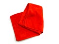 Red micro fiber towel on white background Royalty Free Stock Photo