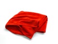 Red micro fiber towel on white background Royalty Free Stock Photo