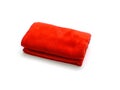 Red micro fiber towel on white background Royalty Free Stock Photo