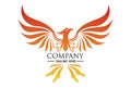 Red Color Number 8 Phoenix Bird Head Logo Design