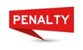 Red paper speech banner with word penalty on white background