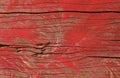 Red Color Peeling Paint On Vintage Wood Table Background Texture