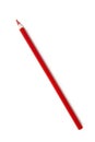 Red color pencil seen from a high angle on a white background Royalty Free Stock Photo