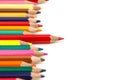 Red color pencil stand out other Royalty Free Stock Photo