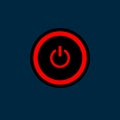 red color power button vector. Royalty Free Stock Photo