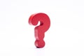 Red color question mark miniature object Royalty Free Stock Photo