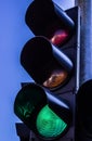 Red color and right Green arrow on the traffic light Royalty Free Stock Photo