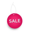 Red color sale tag sign