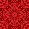 Red Color Seamless Pattern with mandala.Seamless Background design.Ornamental design.Floral pattern tiles Royalty Free Stock Photo