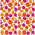 Red color simple flat apple fruit seamless pattern
