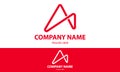 Red Color Simple Shape Arrow Triangle Infinity Line Art Logo Design Royalty Free Stock Photo