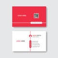 Red color simple unique clean professional business card template