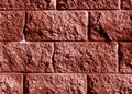 Red color stylized brick wall pattern. Royalty Free Stock Photo