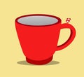 red color t cup Art and has harts Illustration Royalty Free Stock Photo