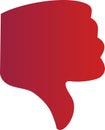 Thumbs down symbol with red color