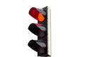 Red color on traffic light isolated on white background Royalty Free Stock Photo