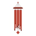 Red color wind chime icon cartoon vector. Hand vacation