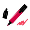 Red colored art marker with open cap Royalty Free Stock Photo