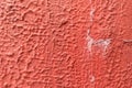 Red-colored fence wall cracks and white liquid oozes out