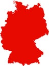 Red colored Germany outline map. Political german map. Vector illustration Royalty Free Stock Photo