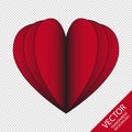 Red Colored Heart Shapes - Vector Illustration - Isolated On Transparent Background Royalty Free Stock Photo