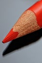 Red colored pencil in close-up Royalty Free Stock Photo