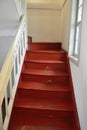 Red-colored stairs at Nietzsche Haus in Naumburg