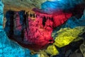 Red colored stalagmites and stalactites in the Cango Caves