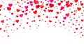 Red Colorful Heart Halftone Valentine`s Day Background. Red Hearts on White. Vector illustration Royalty Free Stock Photo