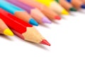 Red Coloring Pencil Stepping Up Royalty Free Stock Photo
