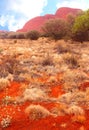 Surreal red Olgas mountains (Unesco), Uluru Kata Tjuta National Park, Australia Royalty Free Stock Photo