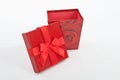 Red colour christmas parcel and present on white background Royalty Free Stock Photo