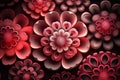 Red colour 3D flower pattern background