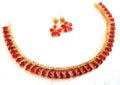 Red colour diamond necklace