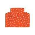 Red Comfortable Armchair, Cushioned Furniture with Dotted Upholstery, Interior Design Element Vector Illustration Royalty Free Stock Photo